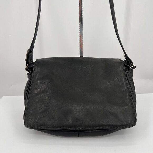 Derek Alexander Dali Soft Black Leather Crossbody Shoulder Bag Messenger - Picture 10 of 11